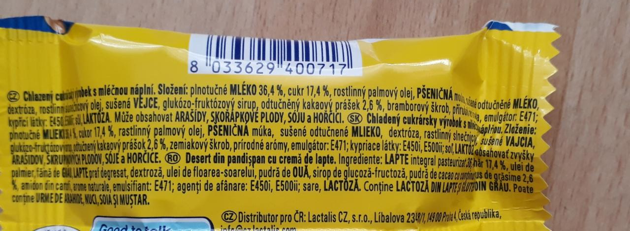 Nesquik snack mléčný Nestlé kalorie kJ a nutriční hodnoty