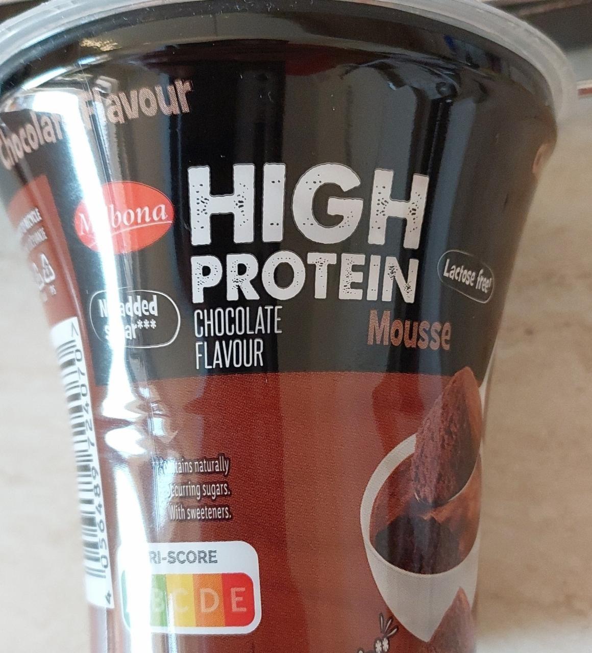 High Protein Mousse Chocolate flavour Milbona kalorie kJ a nutriční