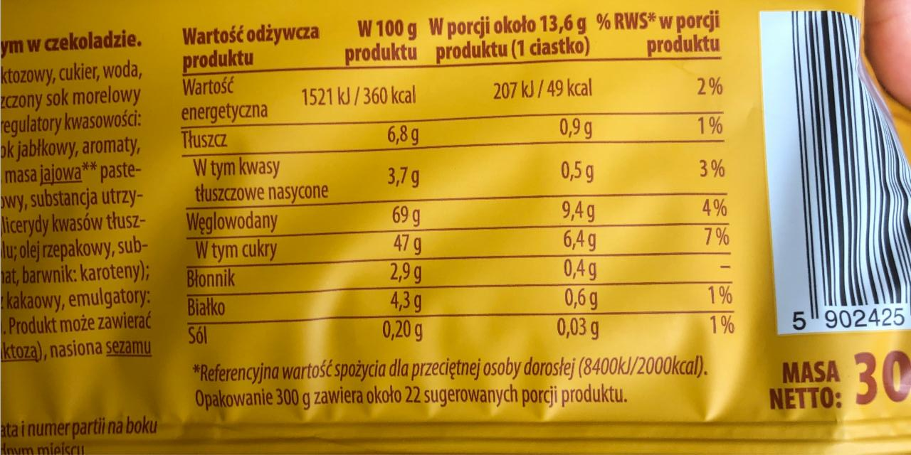 Paryskie Z Galaretk O Smaku Morelowym Bonitki Kalorie Kj A Nutri N