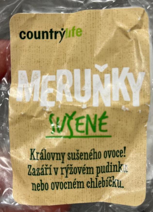 Meruňky Sušené Country Life kalorie kJ a nutriční hodnoty