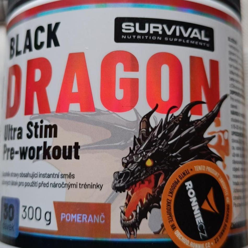 Fotografie - Black dragon ultra stim pre-workout pomeranč Survival Nutrition