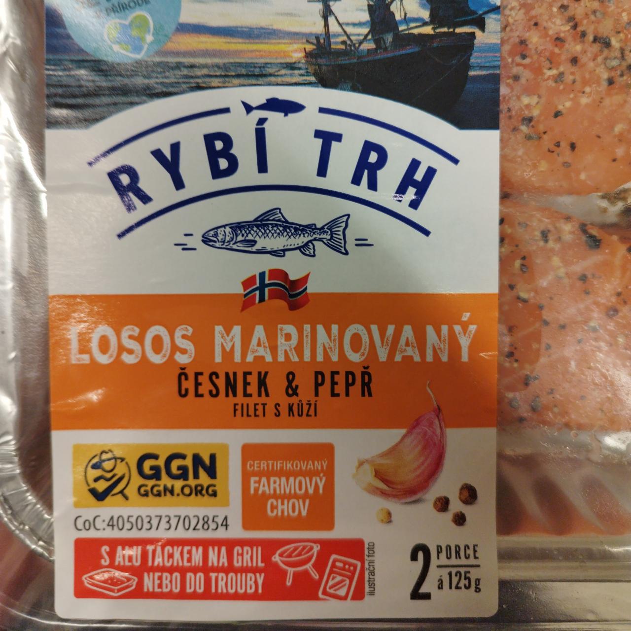 Fotografie - Losos marinovaný česnek & pepř Rybí trh