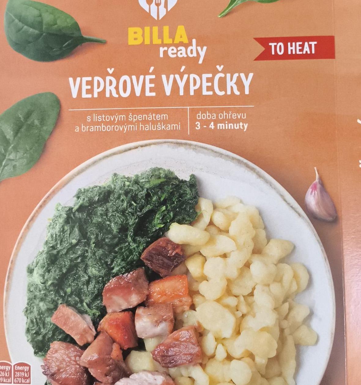 Fotografie - Vepřové výpečky s listovým špenátem a bramborovými haluškami Billa ready