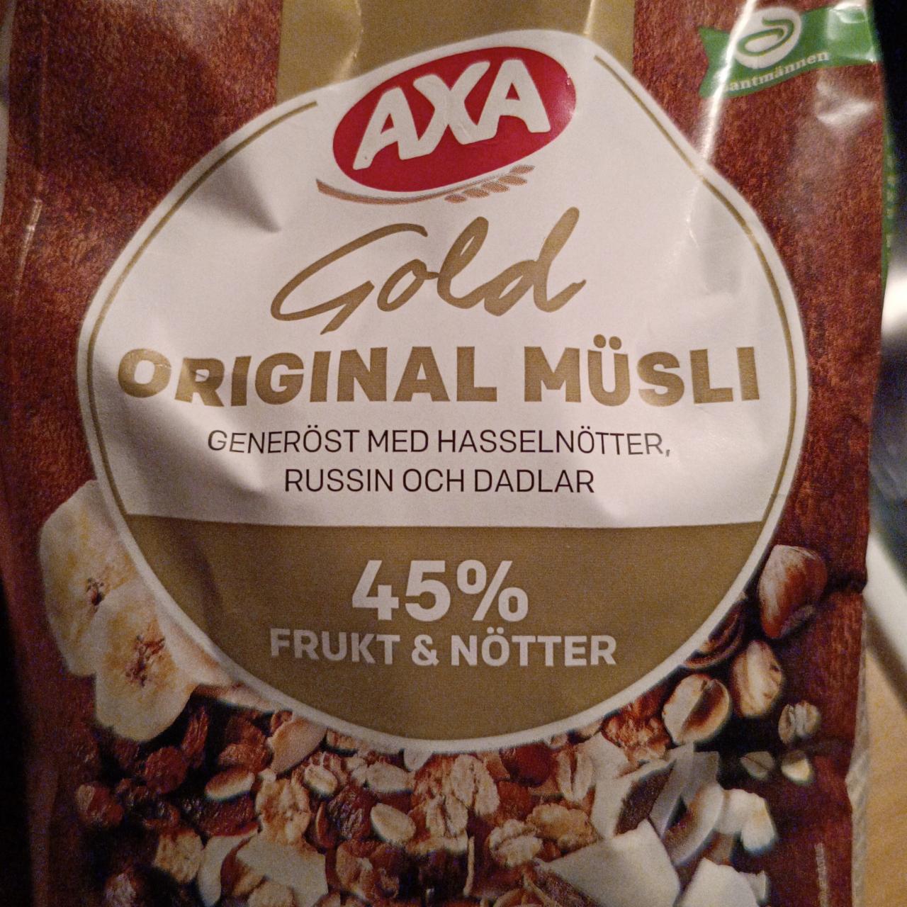 Fotografie - Gold original müsli 45% frukt & nötter Axa