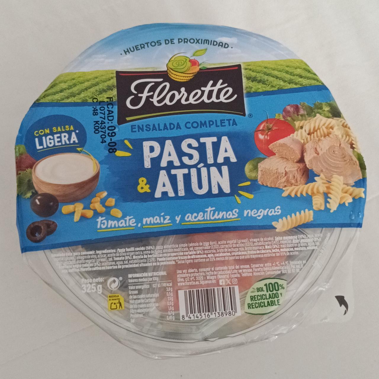 Fotografie - Ensalada completa pasta & atún Florette