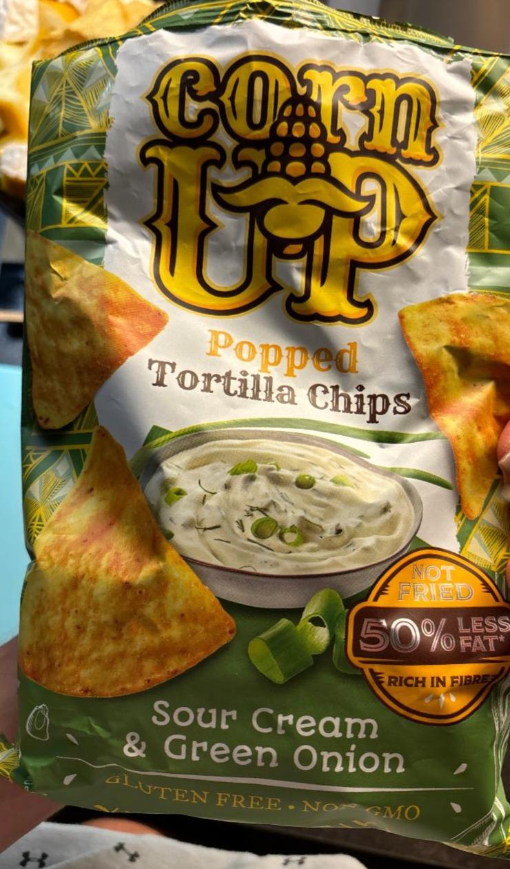 Fotografie - Popped tortilla chips sour cream & green onion Corn Up