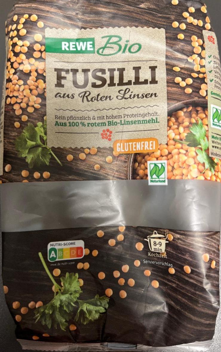 Fotografie - Fusilli aus roten linsen Rewe bio