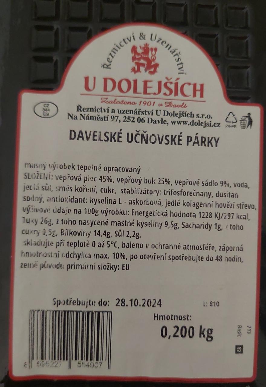 Fotografie - Davelské učňovské párky Řeznictví & uzenářství U Dolejších