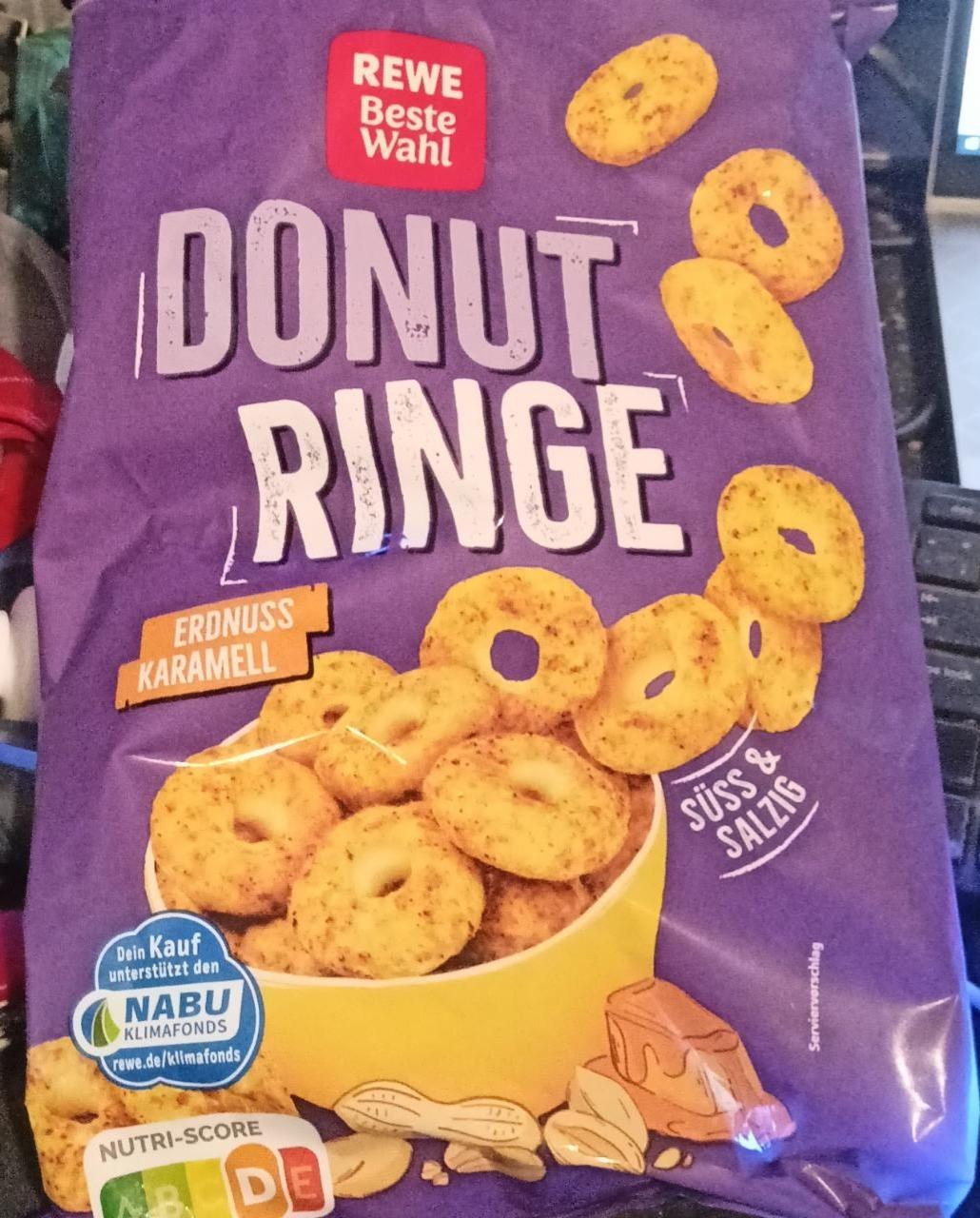 Fotografie - Donut ringe erdnuss karamell süss & salzig Rewe beste wahl