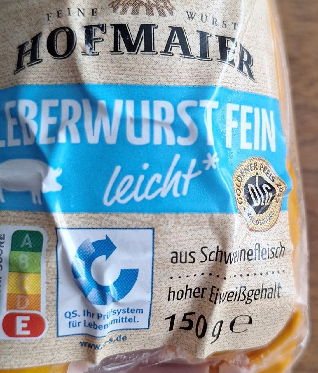 Fotografie - Leberwurst fein leicht Hofmaier