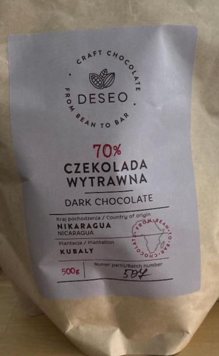 Fotografie - 70% Czekolada wytrawna dark chocolate Deseo