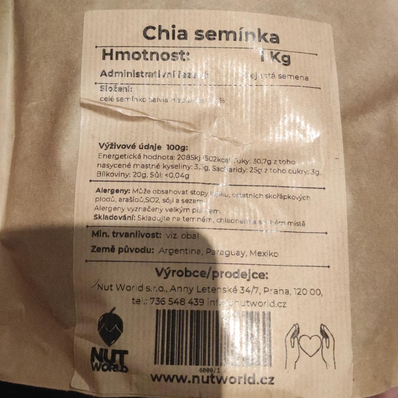 Fotografie - Chia semínka NutWorld.cz