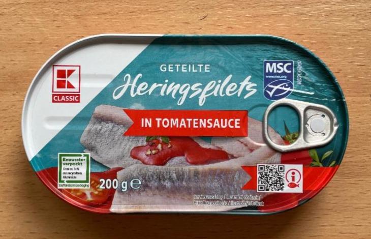 Fotografie - Geteilte heringsfilets in tomaten sauce K-Classic