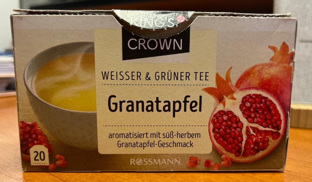 Fotografie - Weisser & grüner tee granatapfel King's Crown