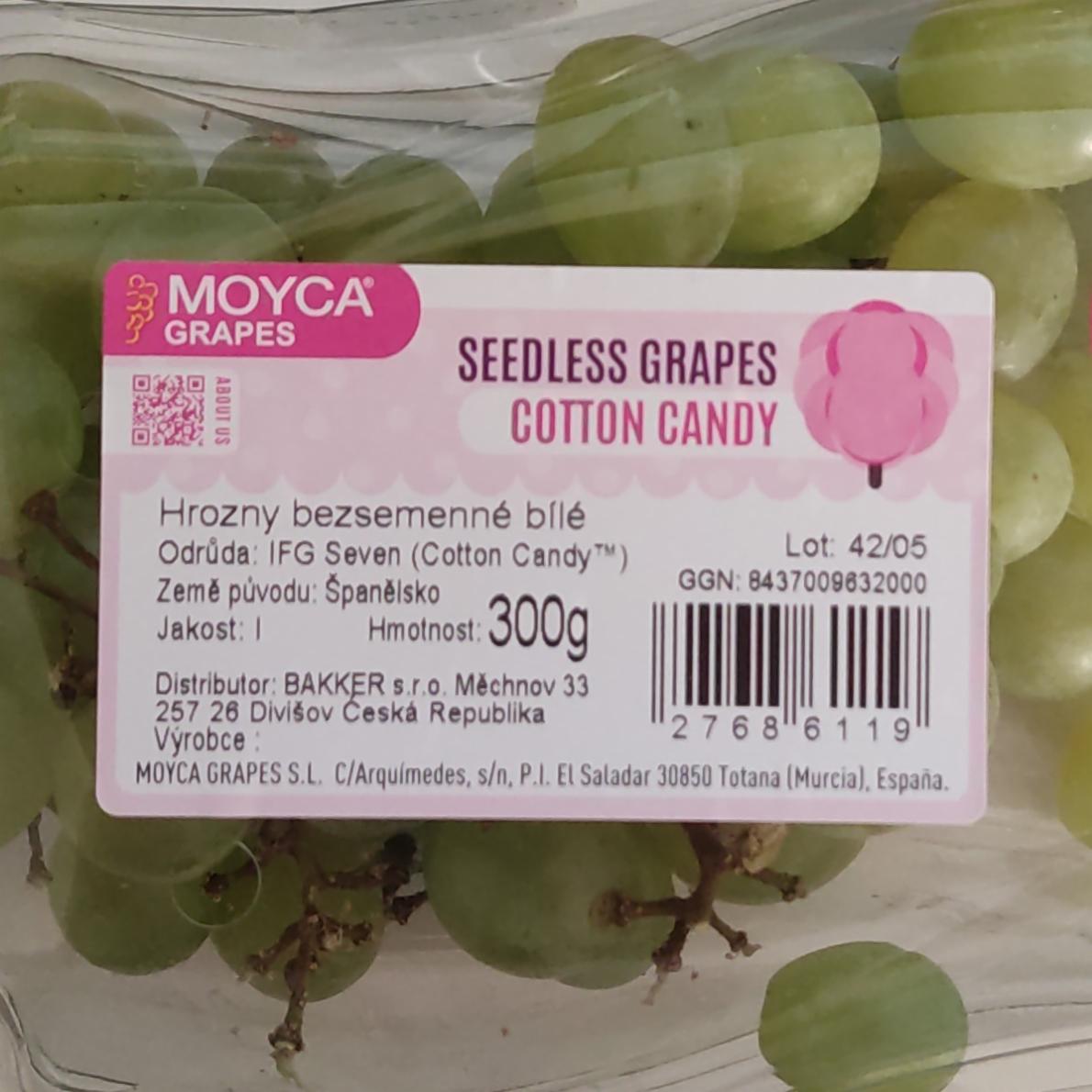 Fotografie - Hrozny s příchutí cukrová vata Moyca grapes