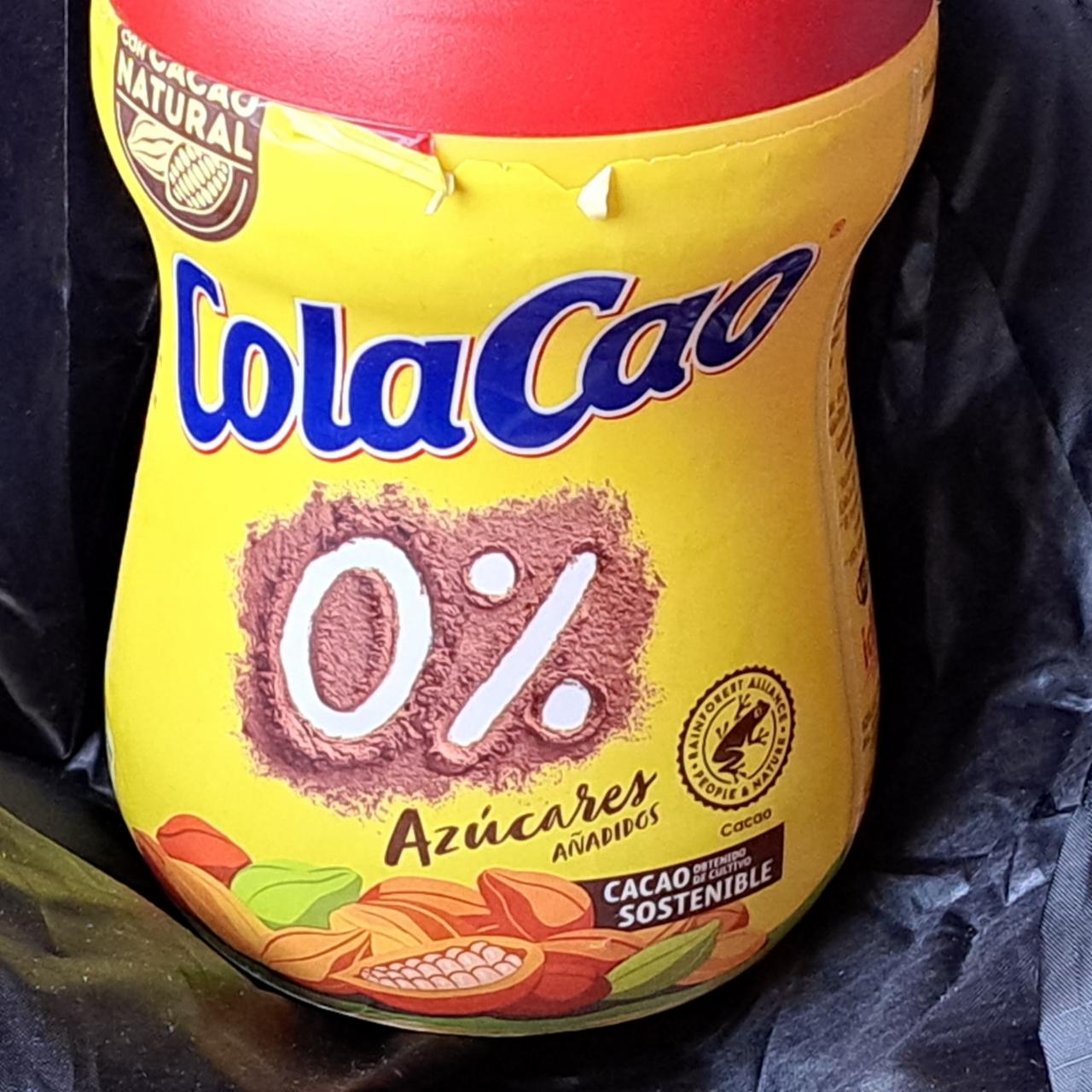 ColaCao 0% (hotový nápoj) Azúcares - kalorie, kJ a nutriční hodnoty