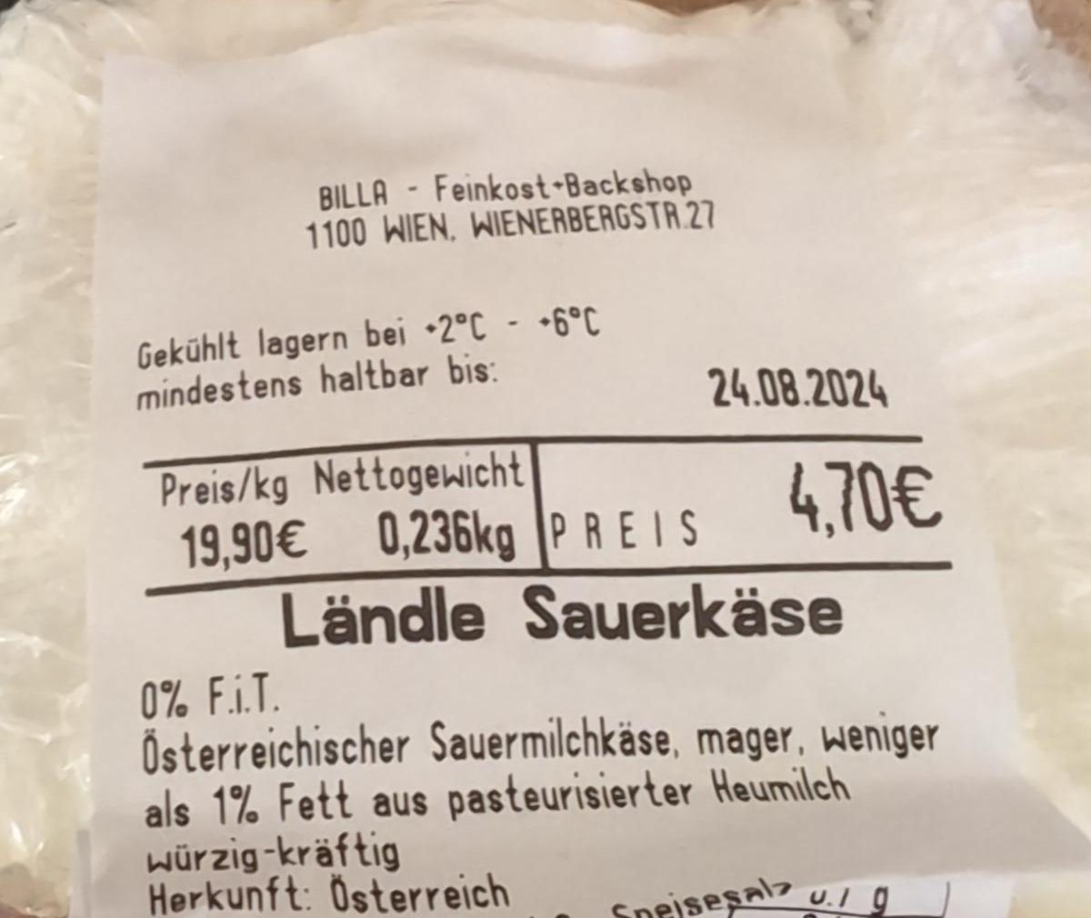 Fotografie - Ländle sauerkäse Billa