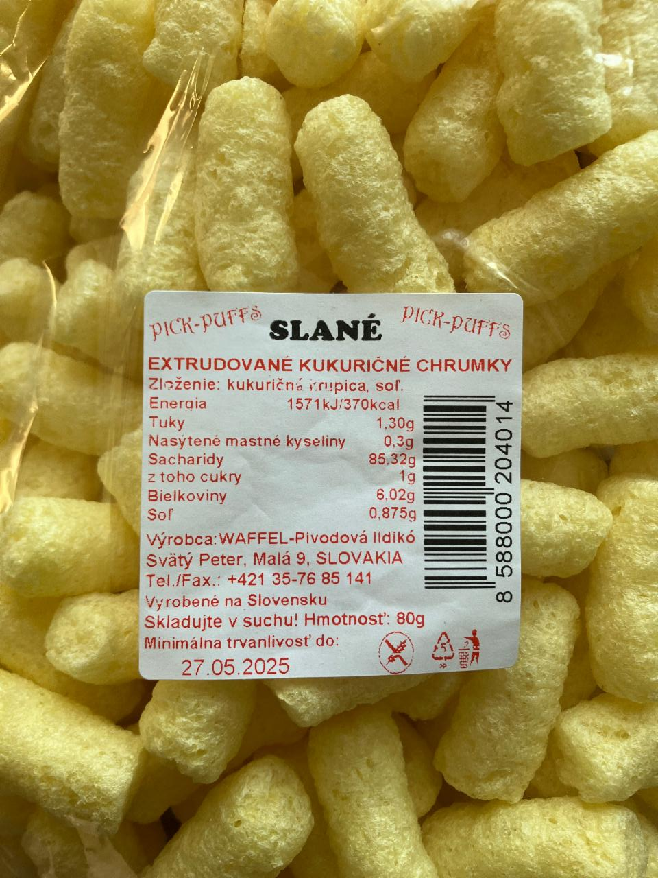 Fotografie - Extrudované kukuričné chrumky slané Pick-Puffs