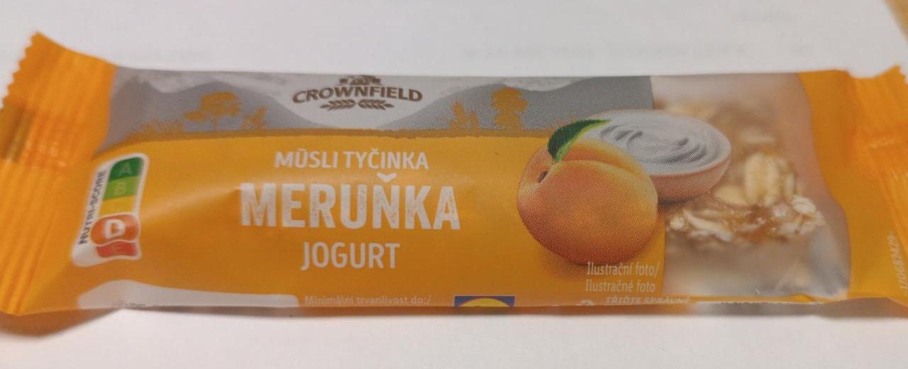 Fotografie - Musli tyčinka meruňka jogurt Crownfield