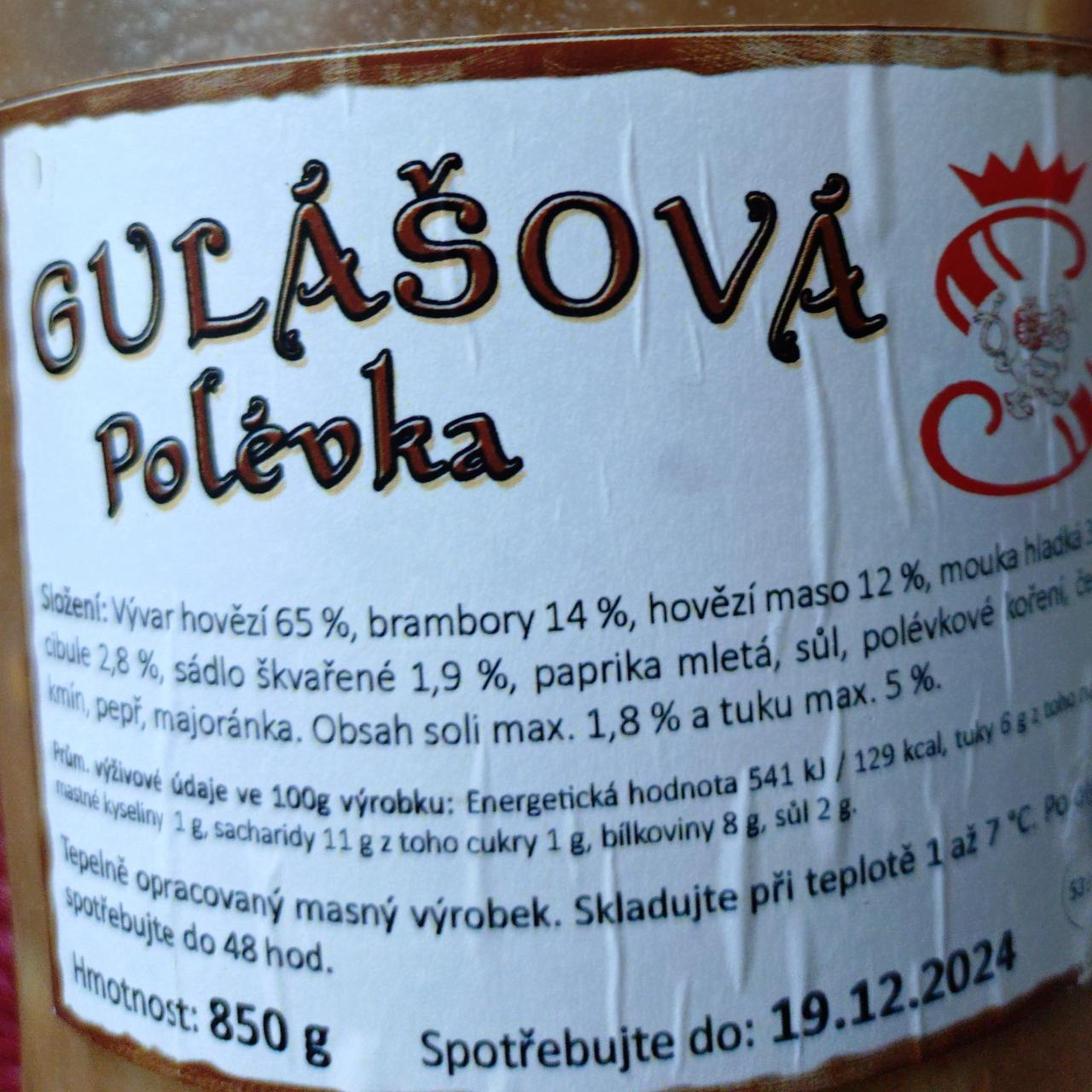 Fotografie - Gulášová polévka Fostrade