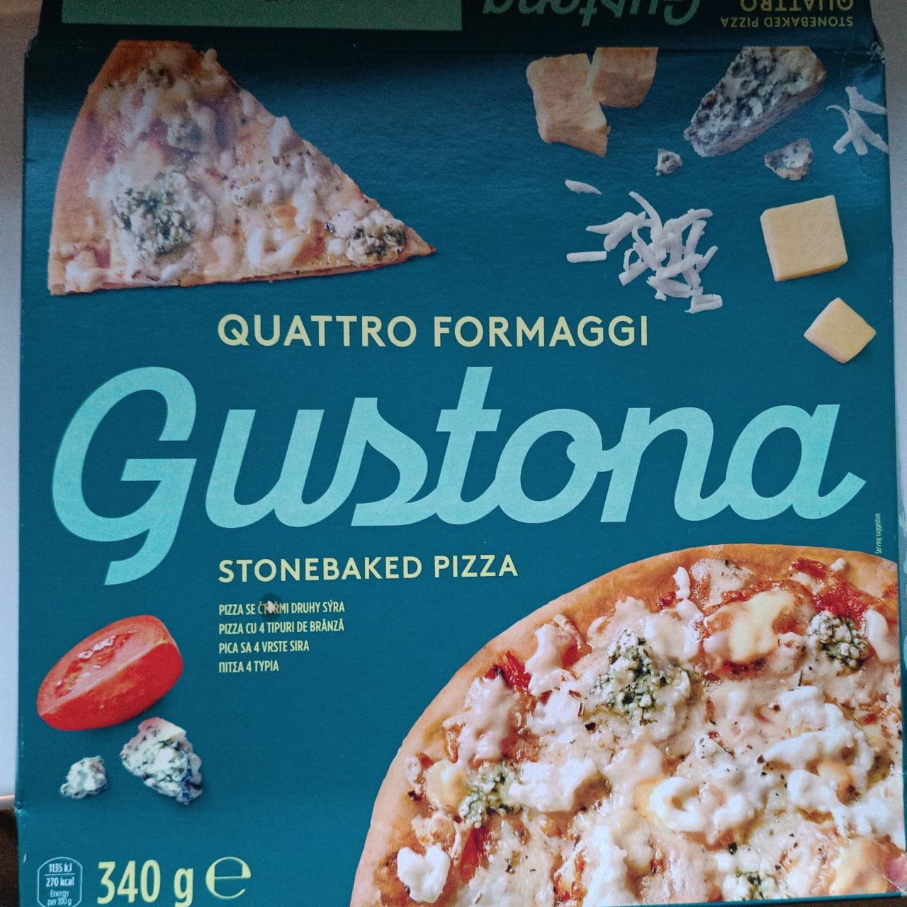 Fotografie - Quattro formaggi stonebaked pizza Gustona