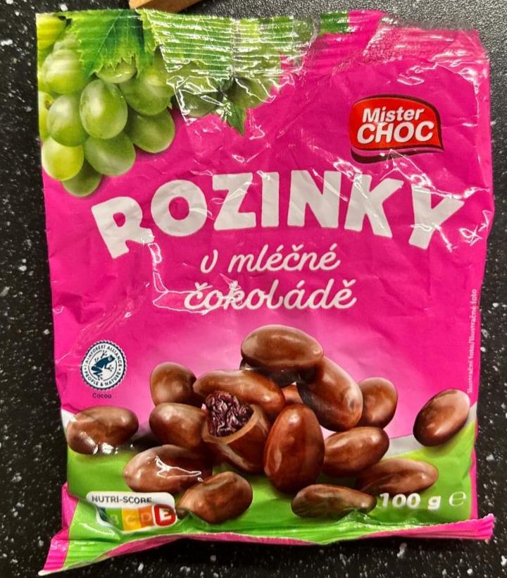 Fotografie - Rozinky v mléčné čokoládě Mister Choc