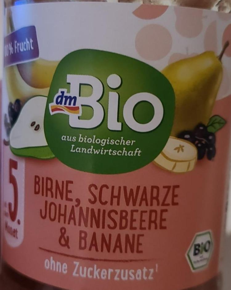 Fotografie - Birne, Schwarze, Johannisbeere & Banane dmBio