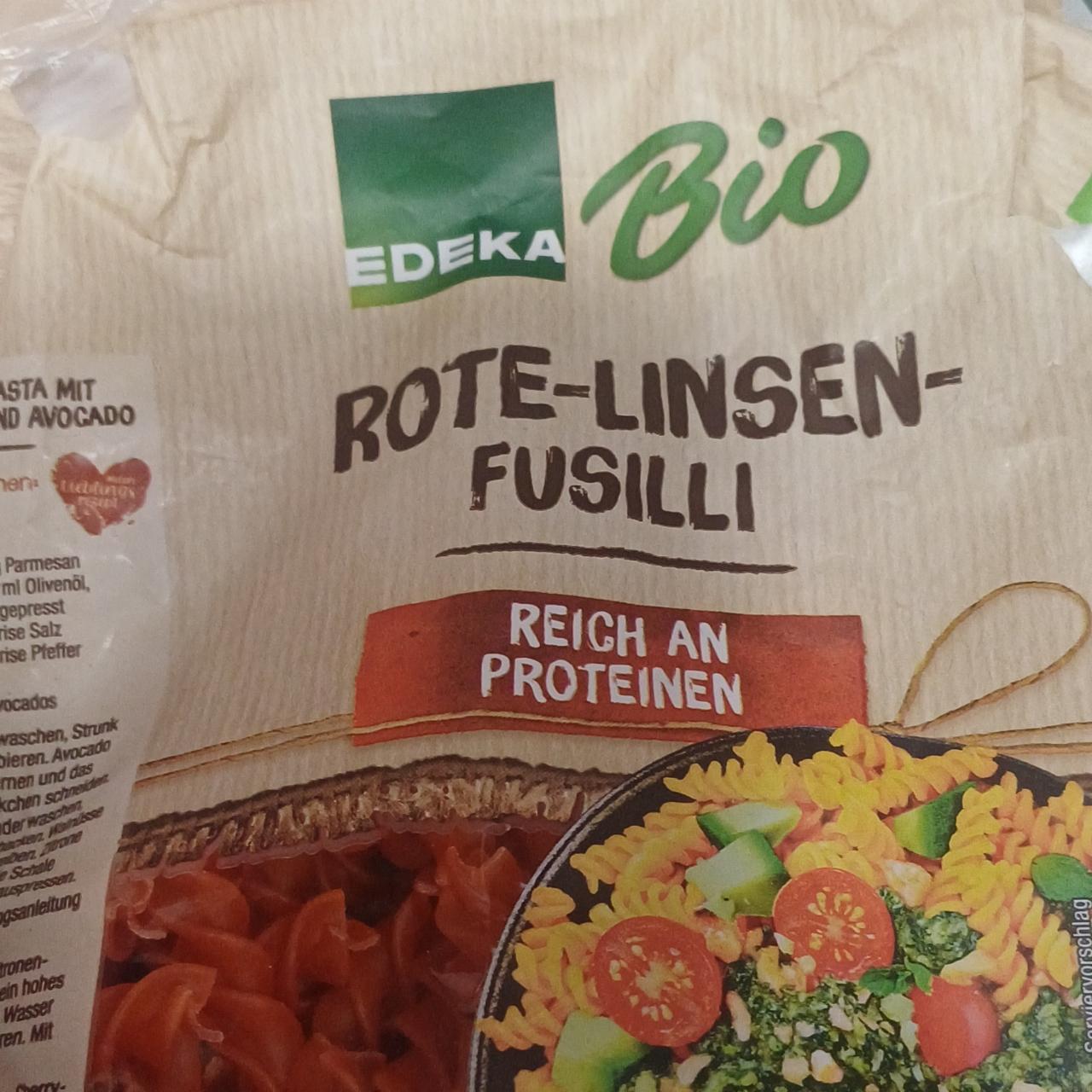 Fotografie - Rote-linsen-fusilli Edeka Bio