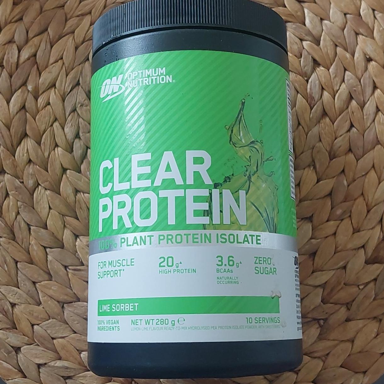 Fotografie - Clear protein 100% plant protein isolate lime sorbet On optimum nutrition