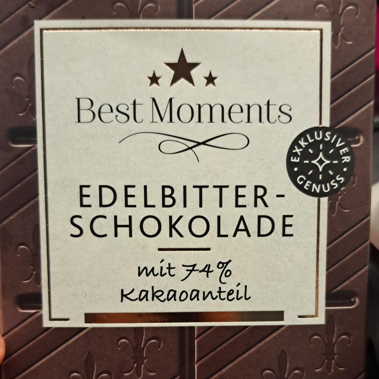 Fotografie - Edelbitter-schokolade 74% Best Moments