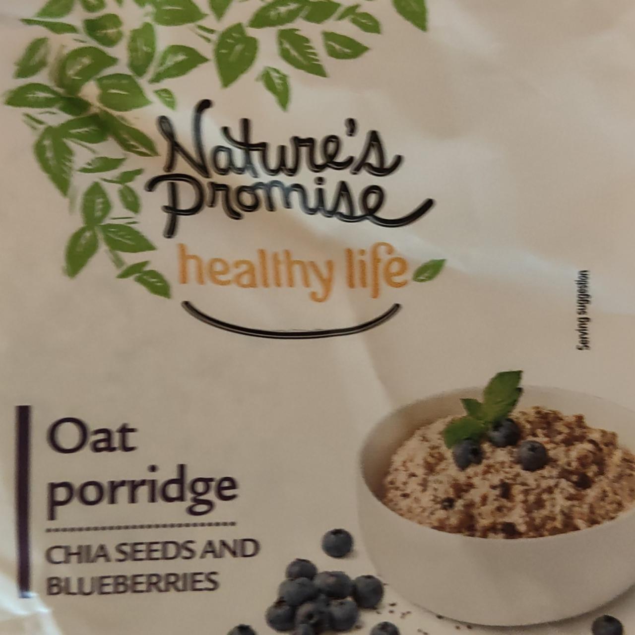 Fotografie - Healthy life oat porridge chia seeds and blueberries Nature's Promise