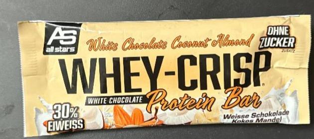 Fotografie - Whey-crisp protein bar white chocolate coconut almond All Stars