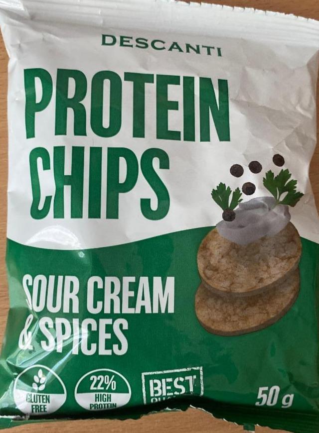 Fotografie - Protein chips sour cream & spices descanti