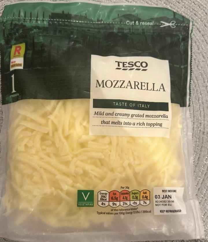 Fotografie - mozzarella grated Tesco