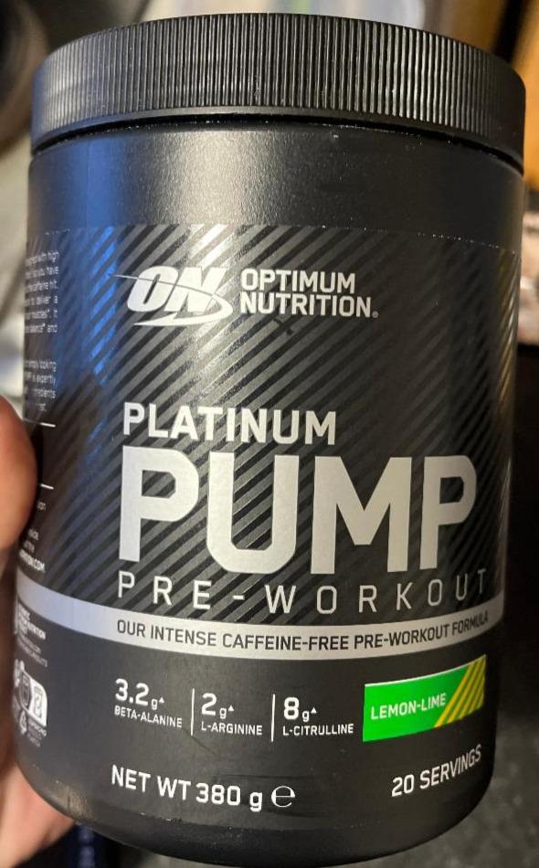 Fotografie - Platinum pump pre-workout lemon-lime Optimum Nutrition