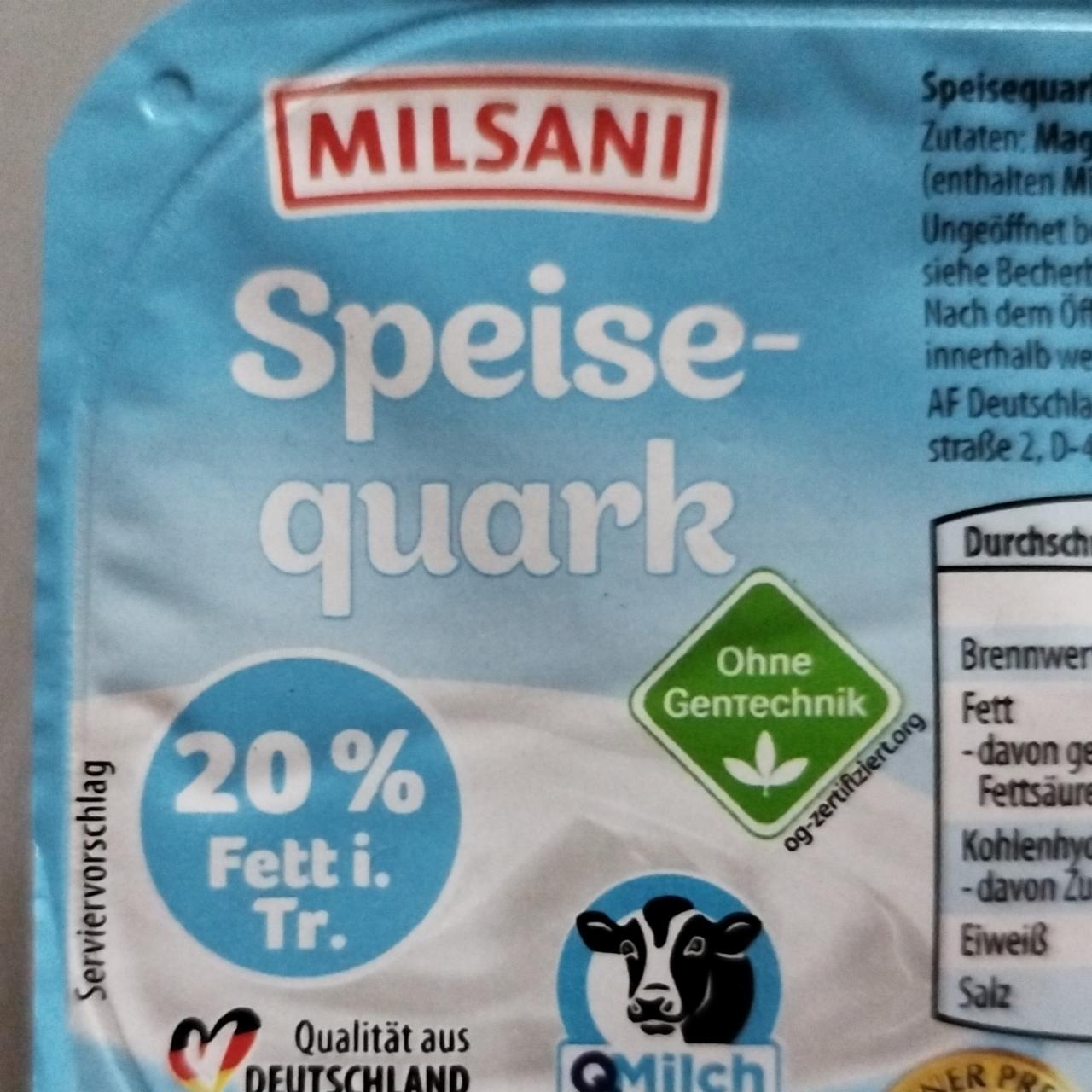 Fotografie - Speise-quark 20% fett Milsani