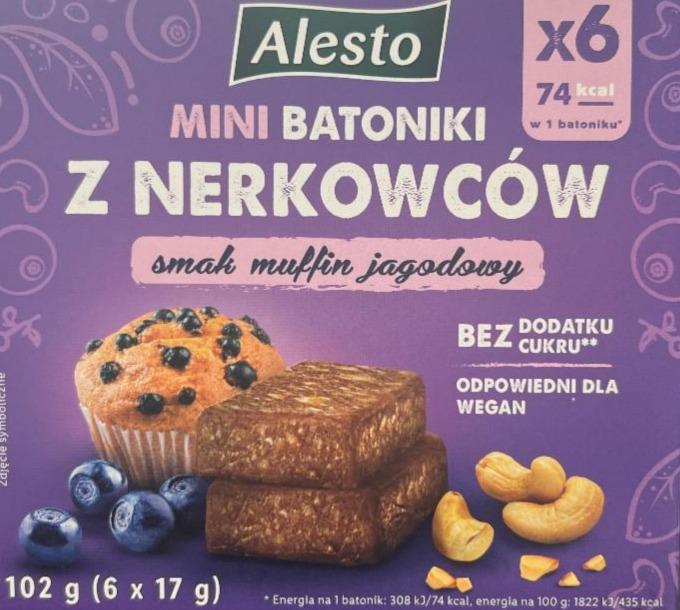 Fotografie - Mini batoniki z nerkowców smak muffin jagodowy Alesto