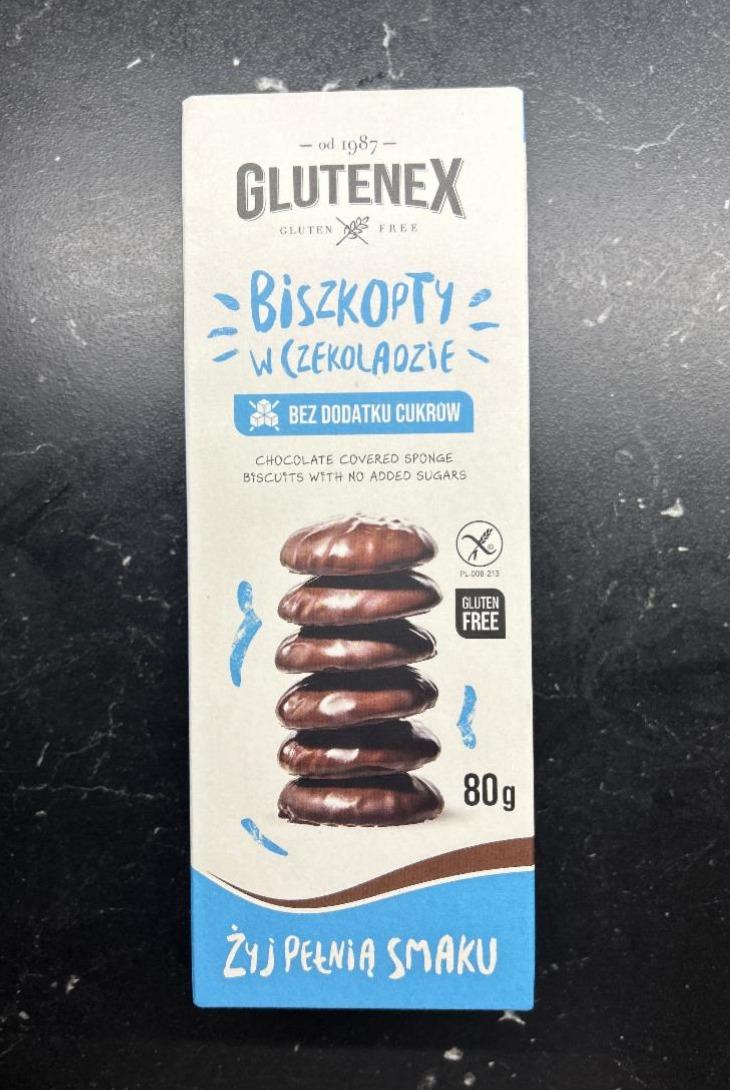 Fotografie - Biszkopty w czekoladzie bez dodatku cukrow gluten free Glutenex