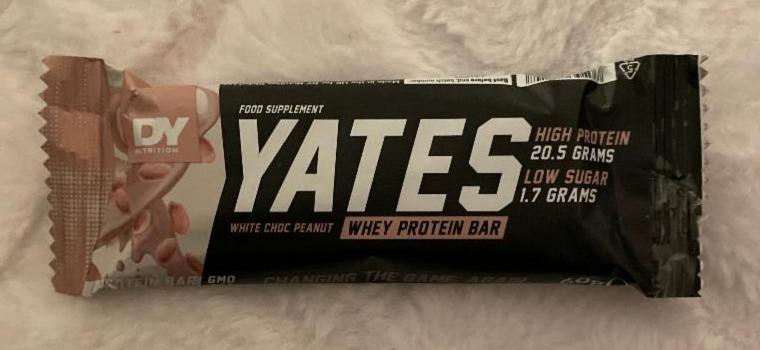 Fotografie - Yates whey protein bar white choc peanut DY Nutrition