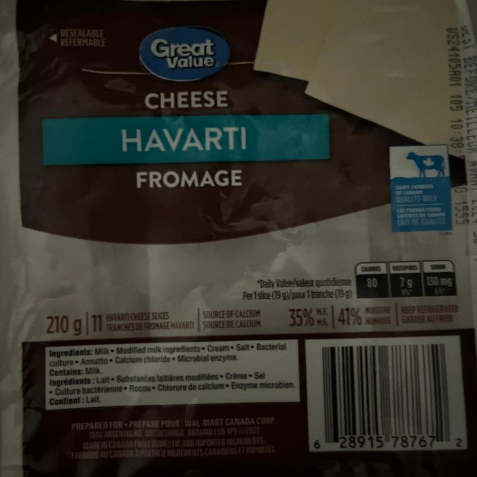 Fotografie - Cheese havarti fromage Great Value