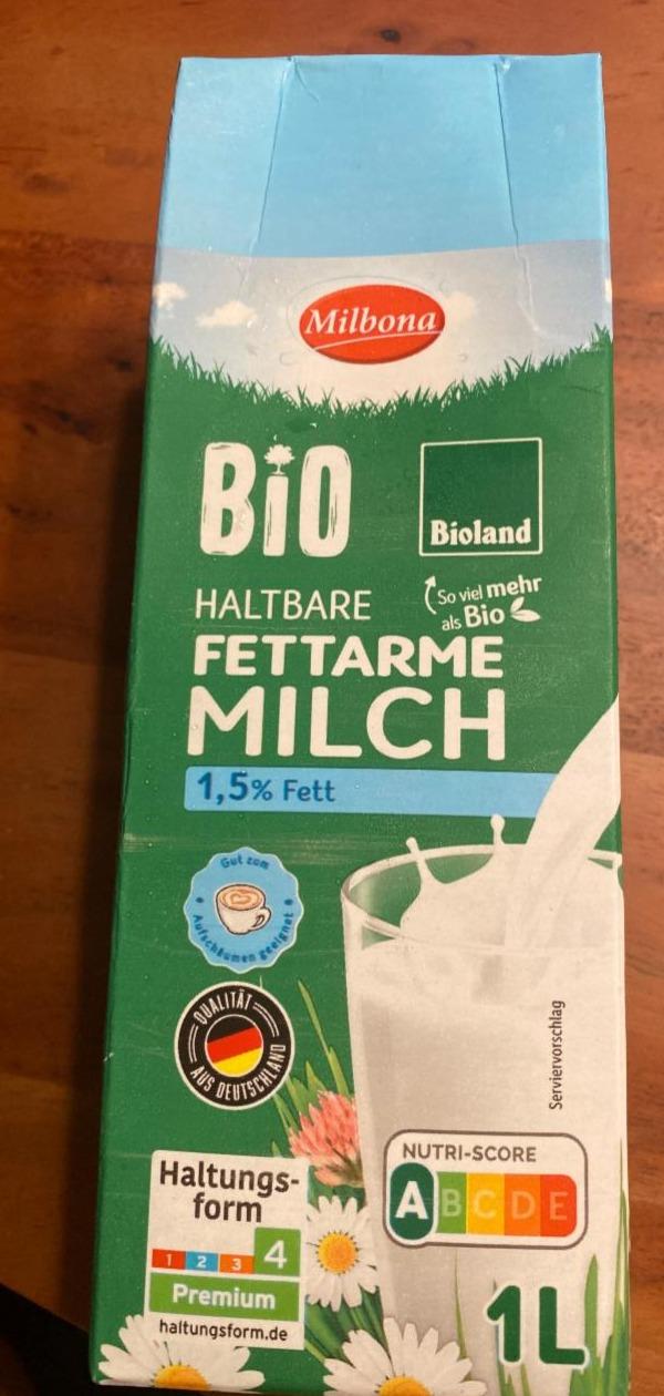 Fotografie - Bio haltbare fettarme milch 1,5% fett Milbona