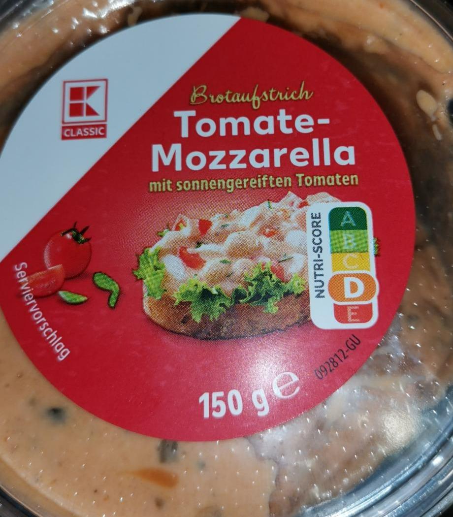 Tomate-Mozzarella Brotaufstrich K-Classic - kalorie, kJ a nutriční ...