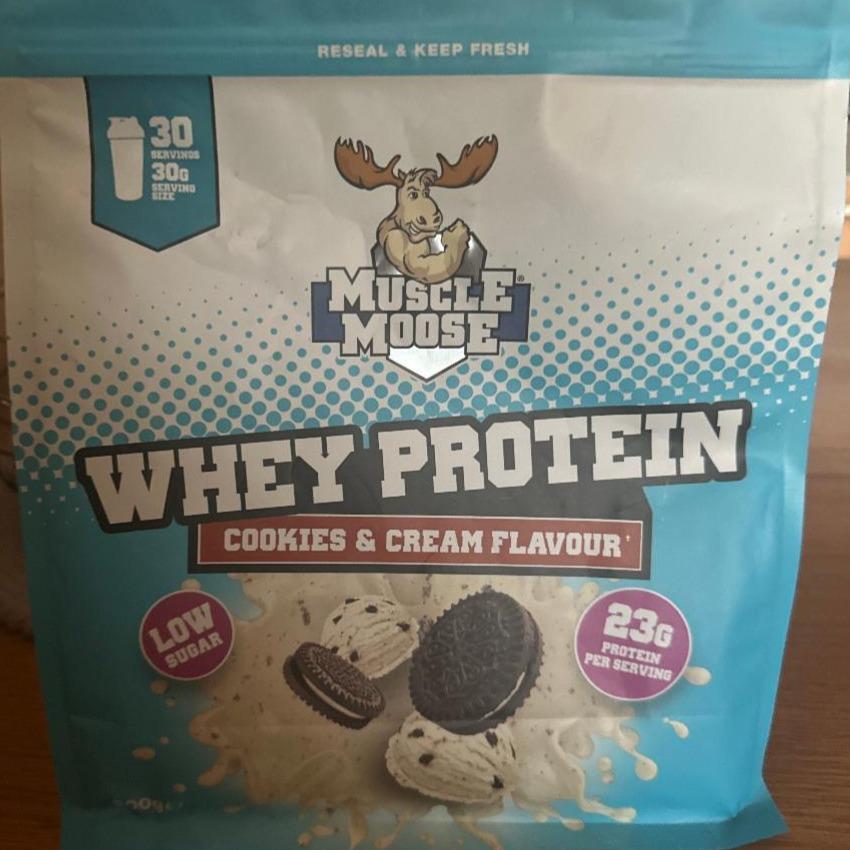 Fotografie - Whey protein cookies & cream flavour Muscle Moose