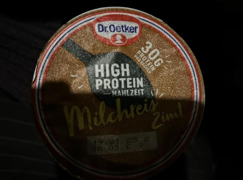 Fotografie - High Protein Mahlzeit Milchreis Zimt Dr.Oetker