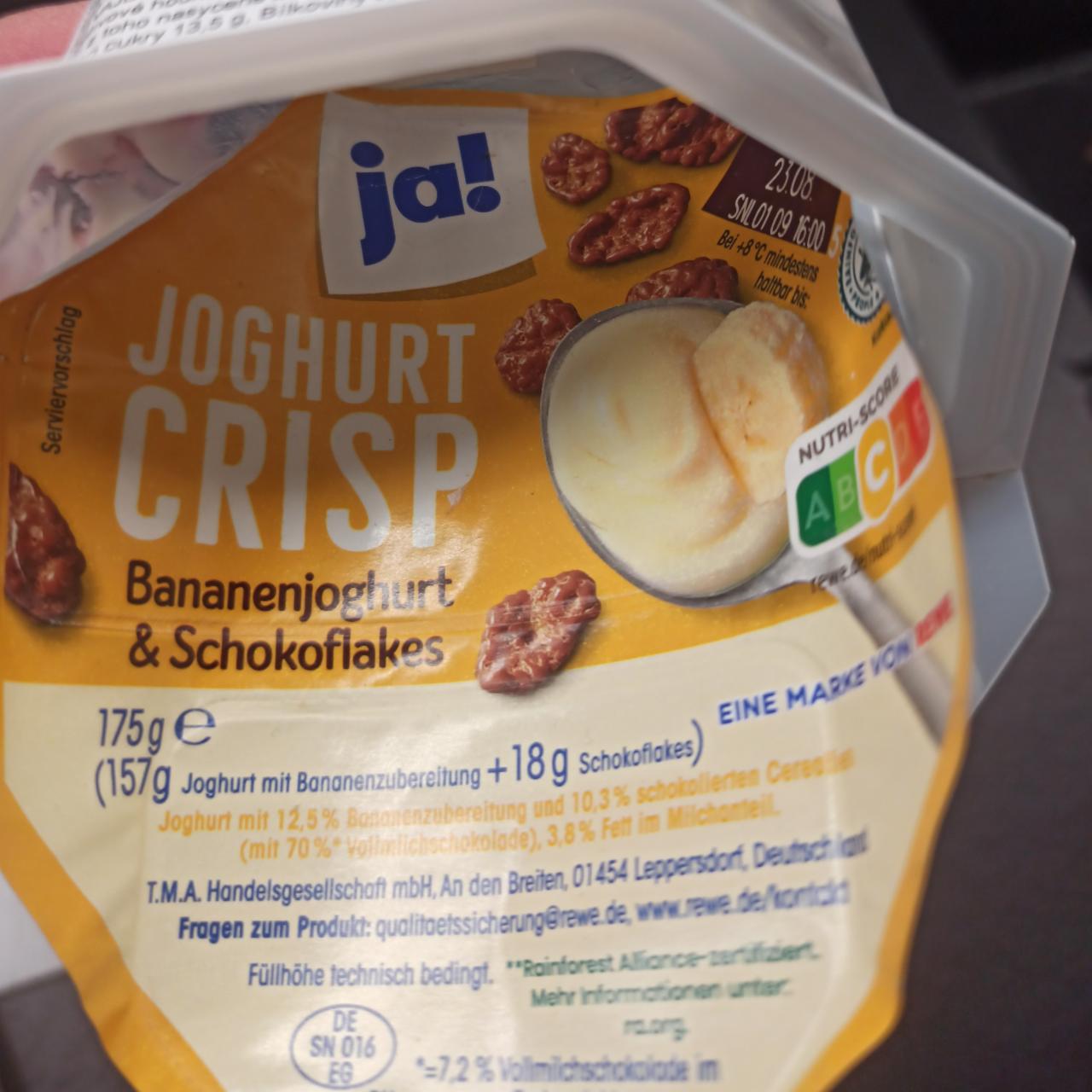 Fotografie - Joghurt crisp bananenjoghurt & schokoflakes Ja!