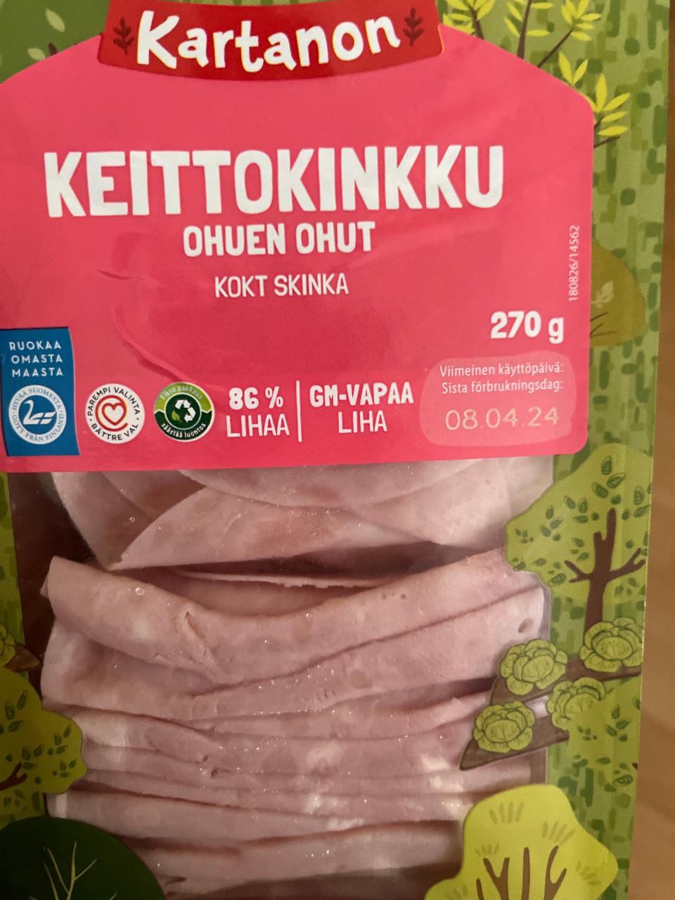 Fotografie - Keittokinkku ohuen ohut kokt skinka Kartanon