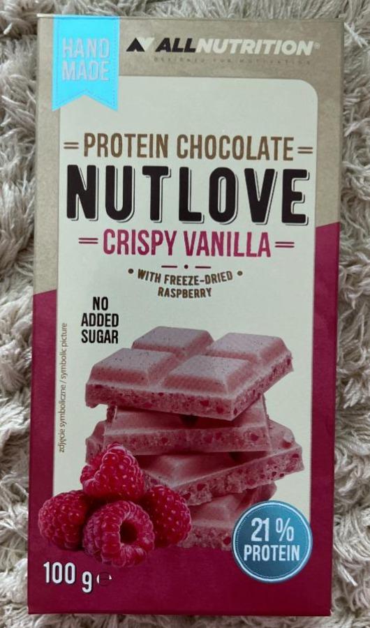 Fotografie - Protein chocolate nutlove crispy vanilla Allnutrition