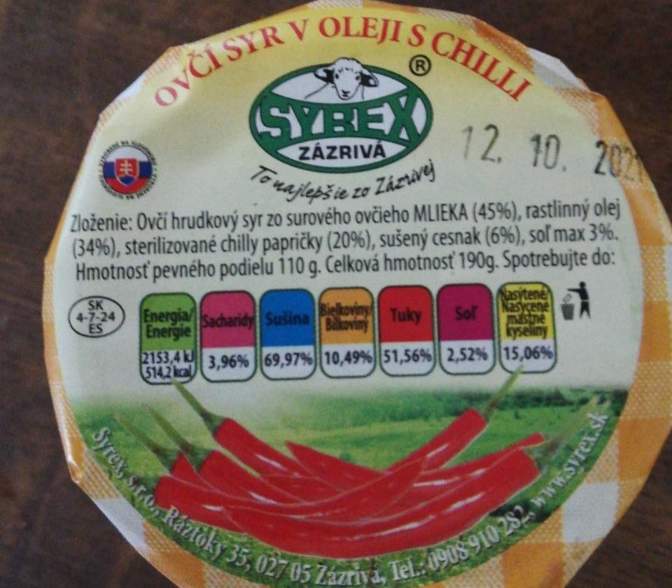 Fotografie - Ovčí sýr v oleji s chilli Syrex Zázrivá