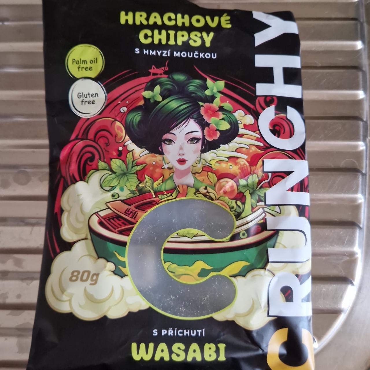 Fotografie - Hrachové chipsy s hmyzí moučkou s příchutí Wasabi Crunchy