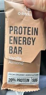 Fotografie - Protein energy bar vanilla almond Orgainic